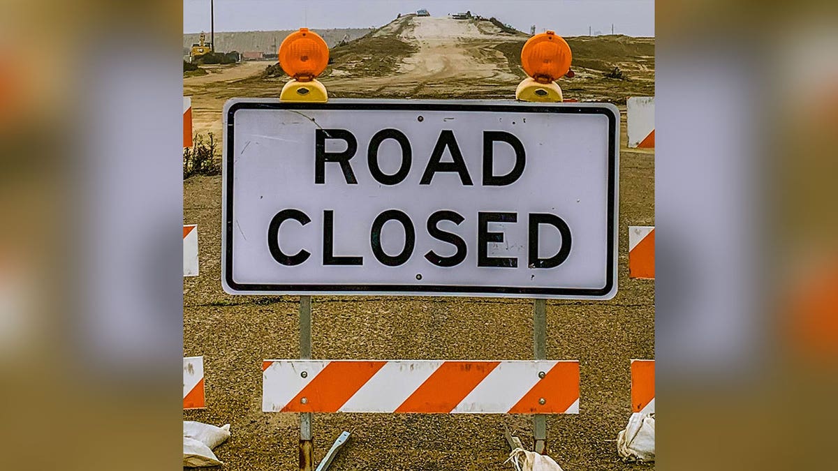 Road closed sign