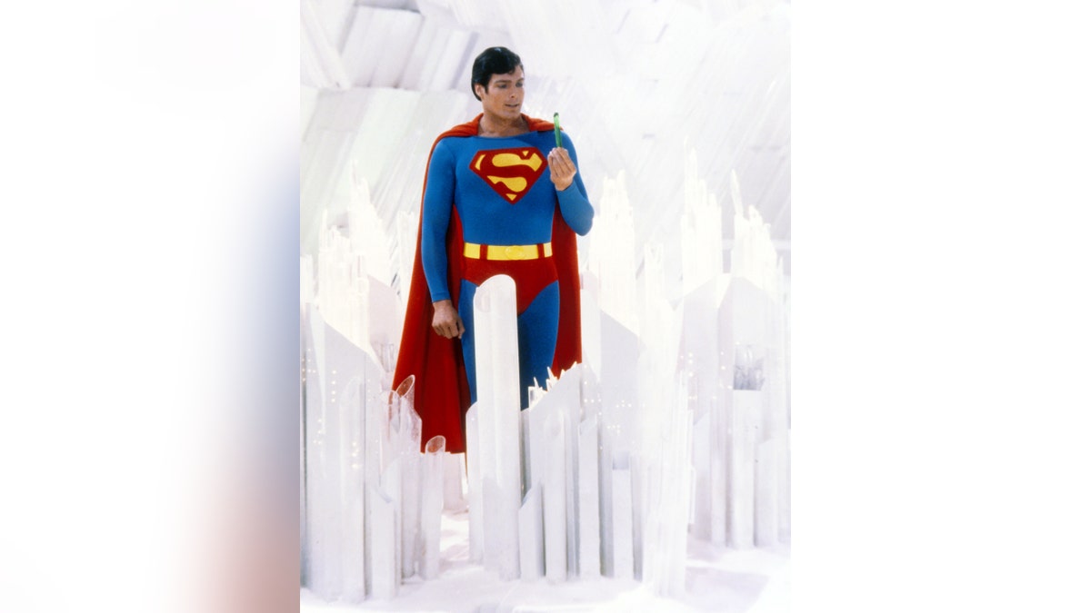 Christopher Reeve as Superman in the fortress of solitude