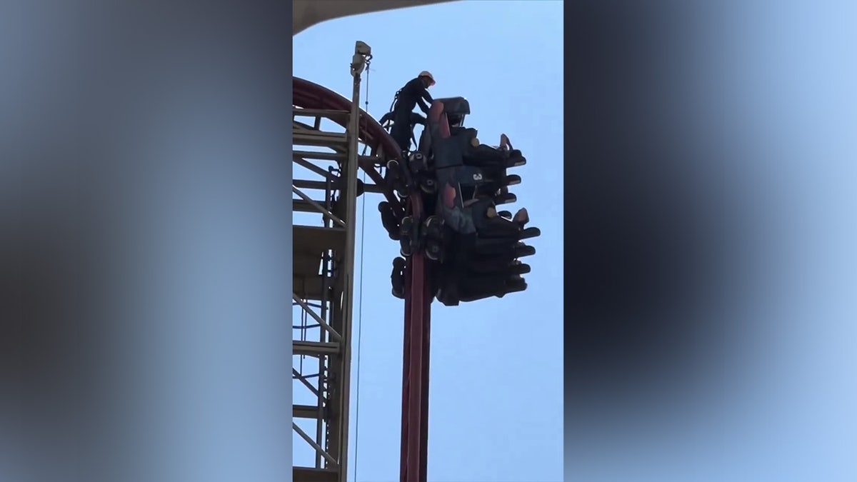 Ride-goers were trapped on a rollercoaster