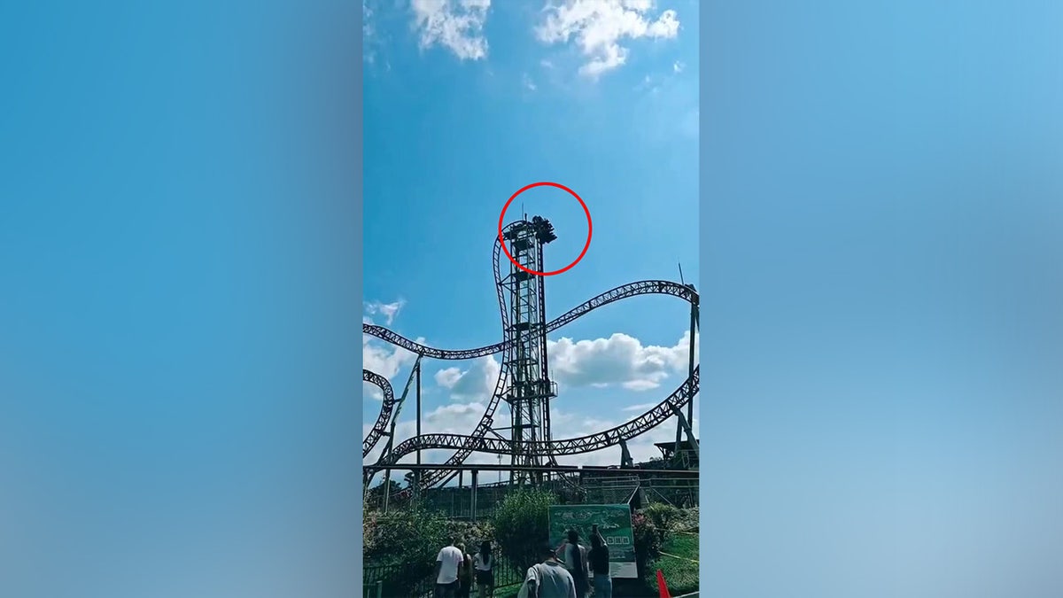 Roller coaster riders stuck 100 feet in air ride breaks down