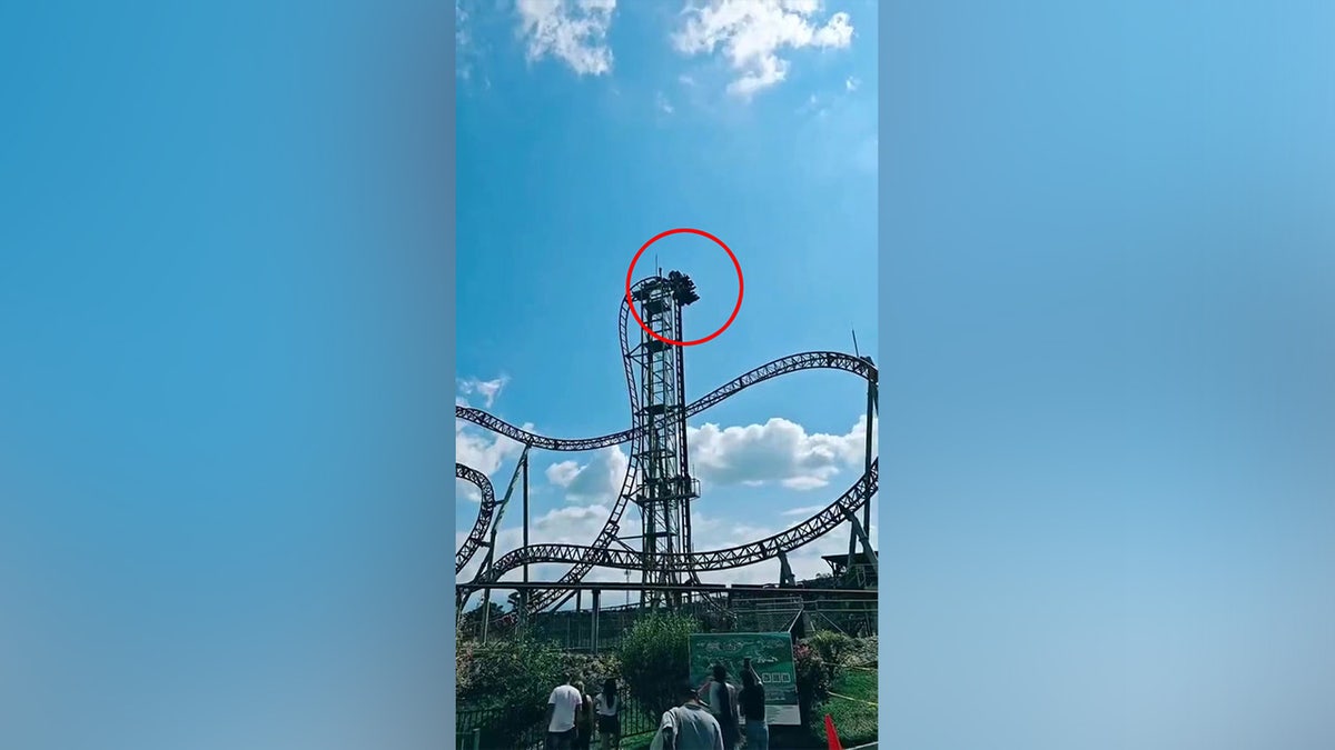 Ride-goers were trapped on a rollercoaster