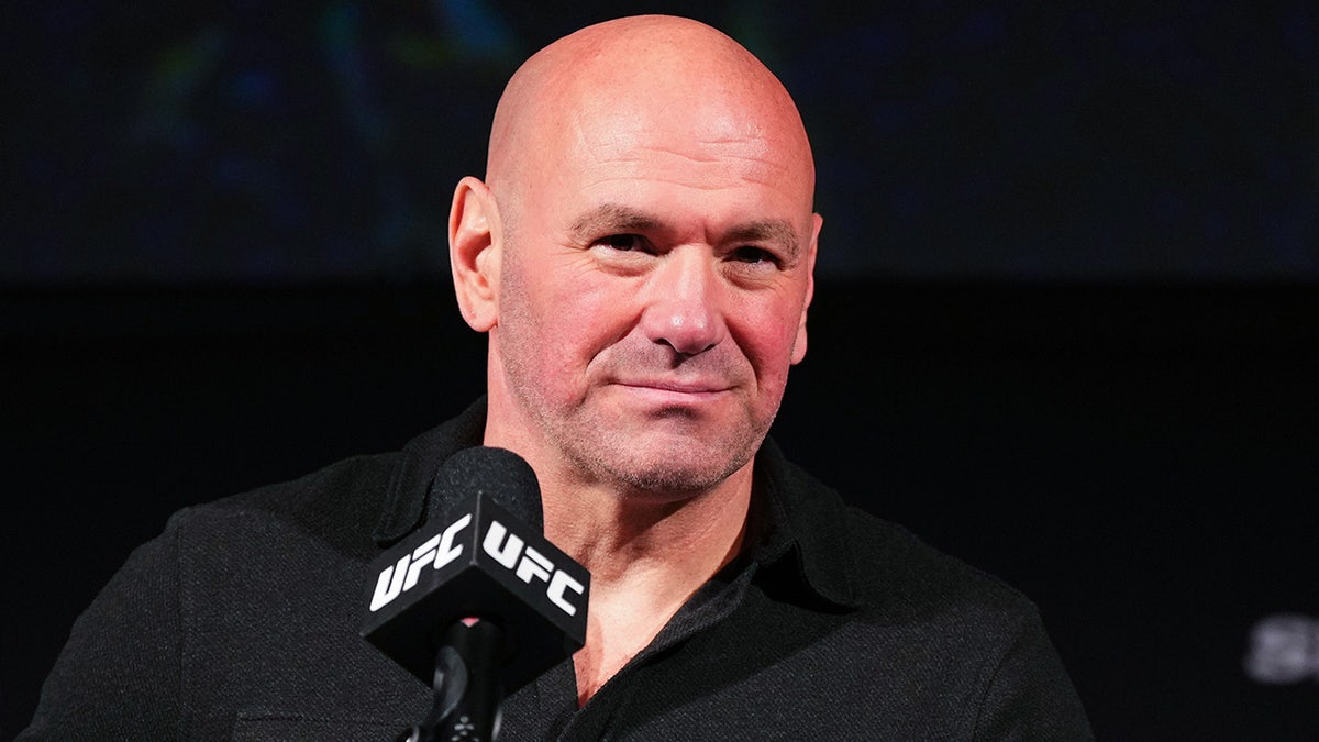 Dana White at a press conference 