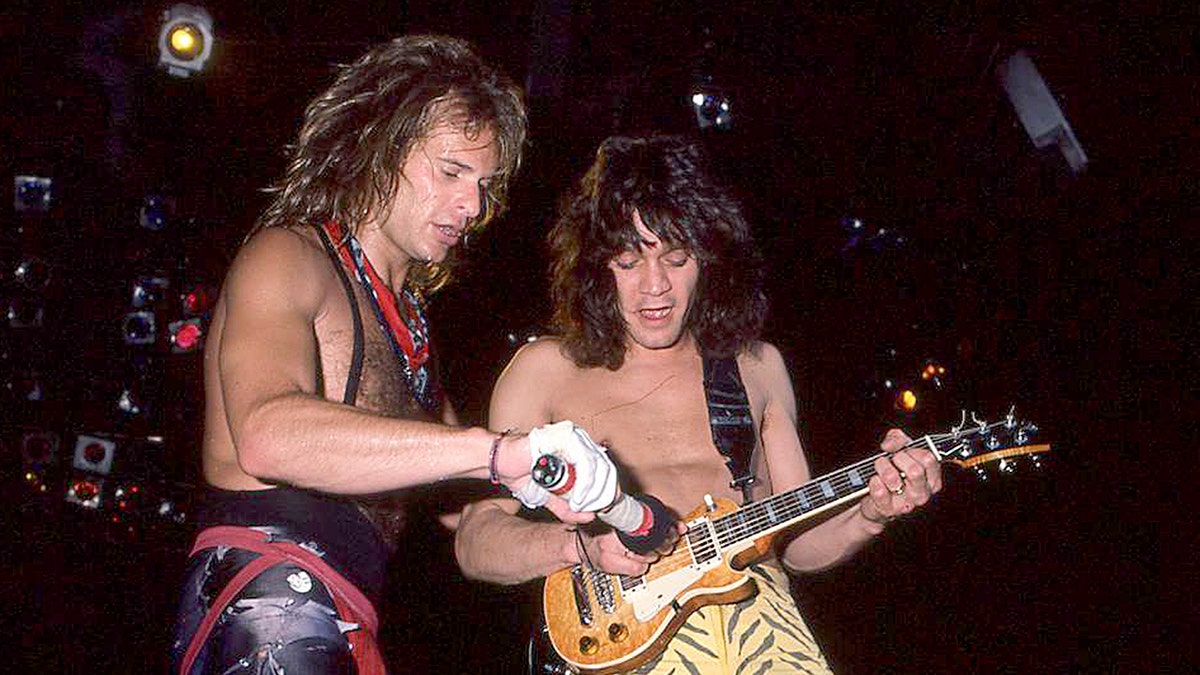 David Lee Roth and Eddie Van Halen performing in the 1980s together