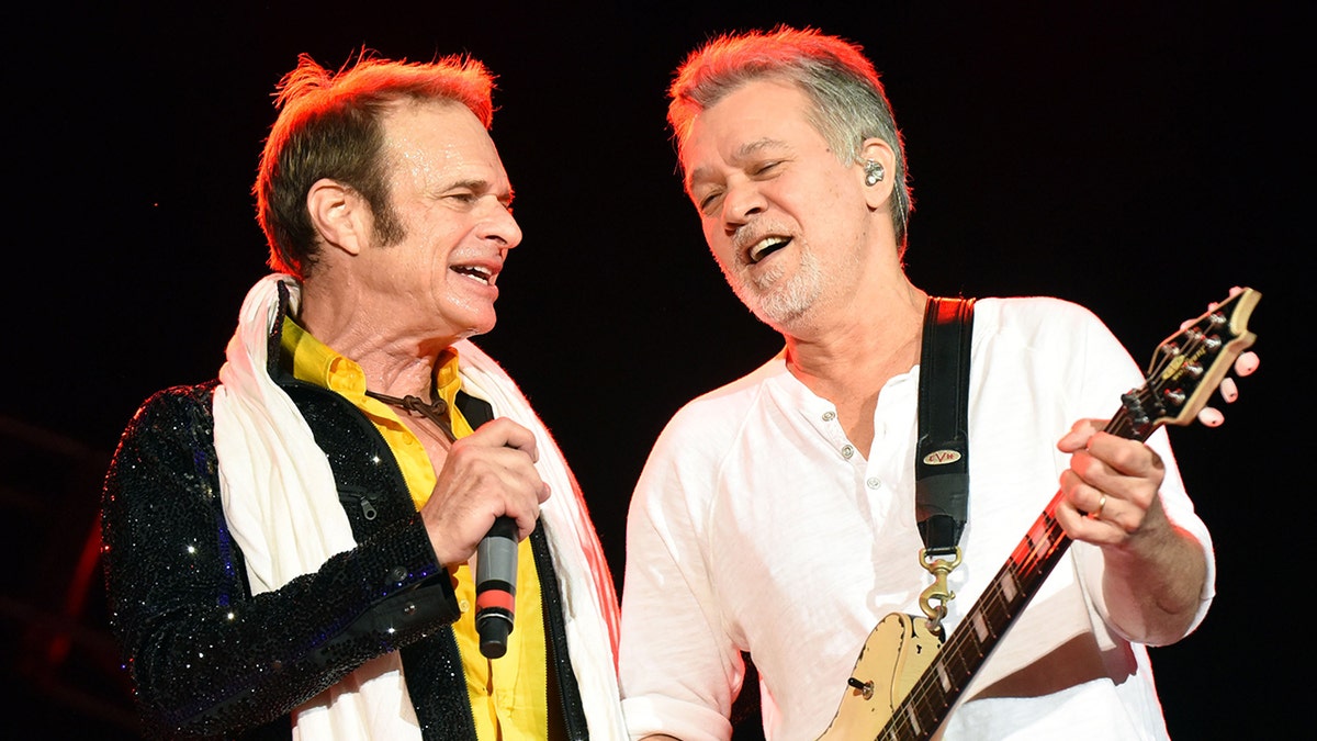David Lee Roth and Eddie Van Halen performing together