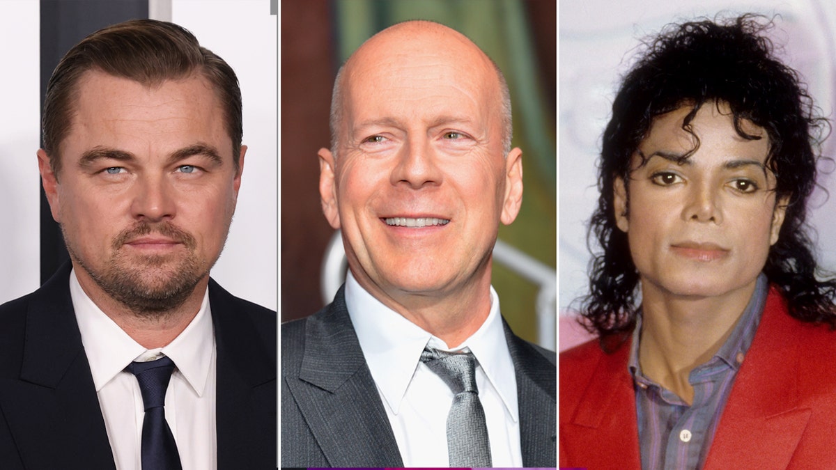Leonardo DiCaprio, Bruce Willis, Michael Jackson side by side.