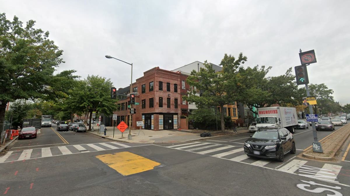 A street view map of an intersection in Washington DC