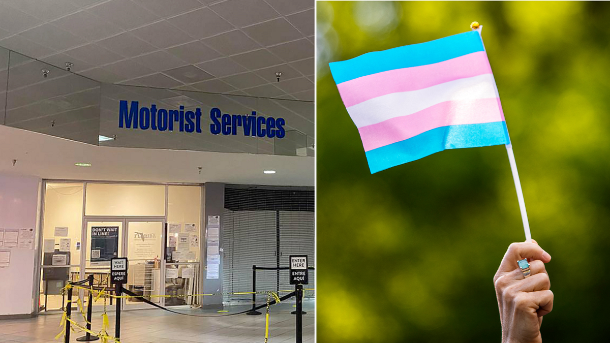 Florida DMV office and transgender flag