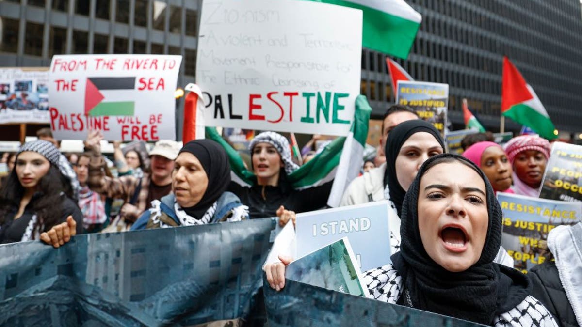 Manifestación pro Palestina en Chicago