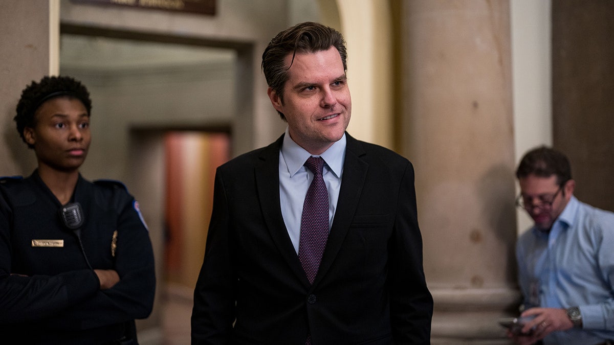 Matt Gaetz walks in Capitol building