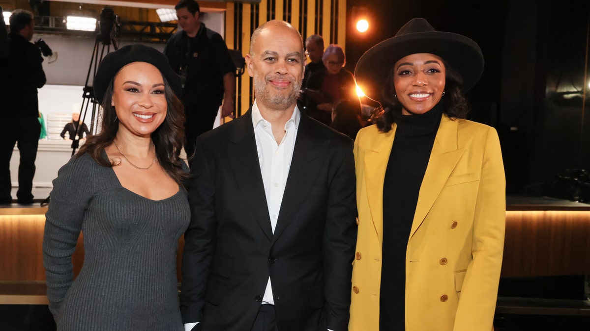 Executive producers Jeannae Rouzan-Clay, Jesse Collins, and Dionne Harmon attend the 75th Primetime Emmys exclusive press preview