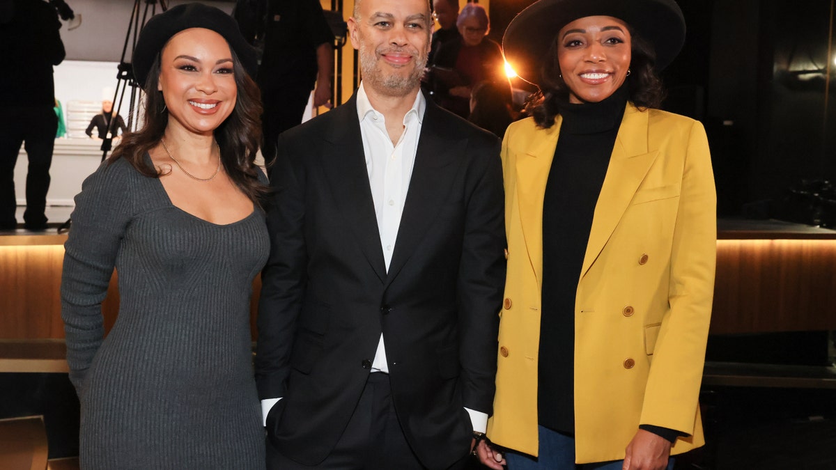 Executive producers Jeannae Rouzan-Clay, Jesse Collins, and Dionne Harmon attend the 75th Primetime Emmys exclusive press preview