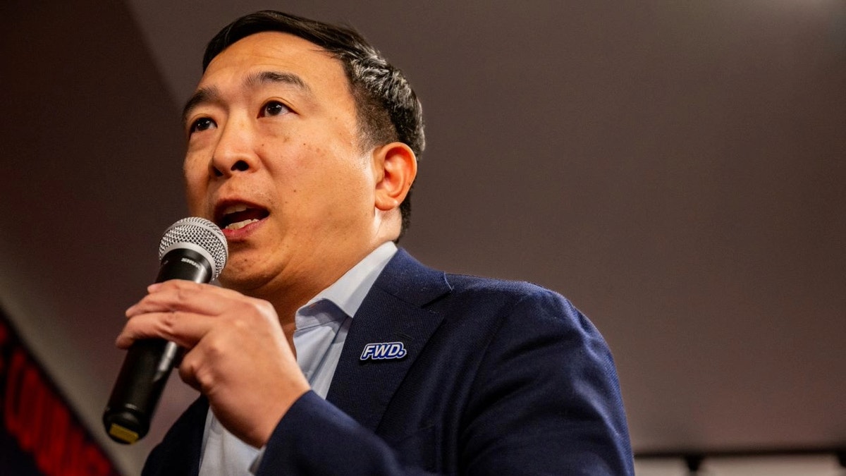 Andrew Yang campaigns for Dean Phillips