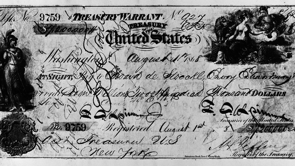 US check to USSR for Alaska purchase