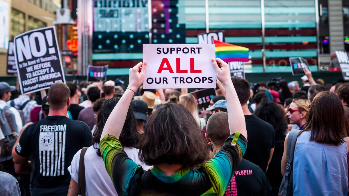 Transgender support protest