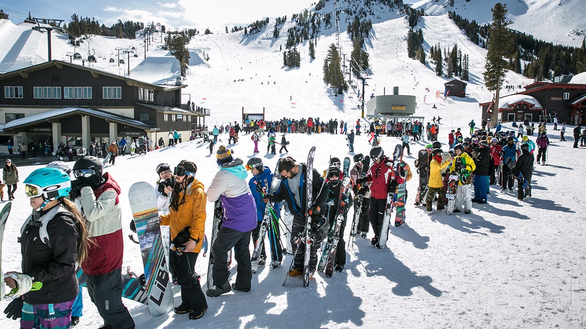 Line of skiiers