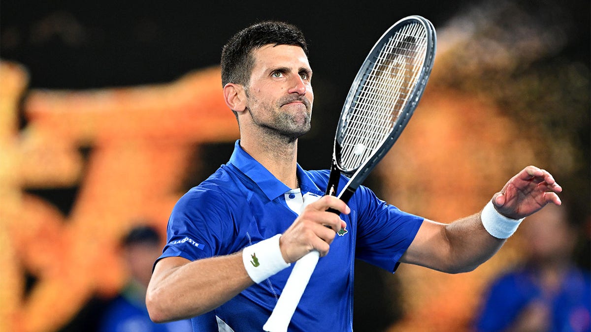 Novak Djokovic celebrates a victory