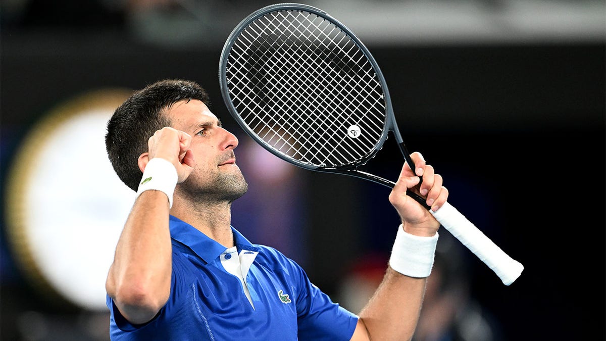 Novak Djokovic celebrates a victory