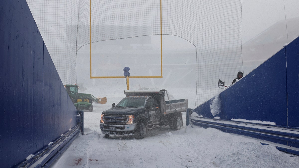 Removing the snow from Highmark Stadium