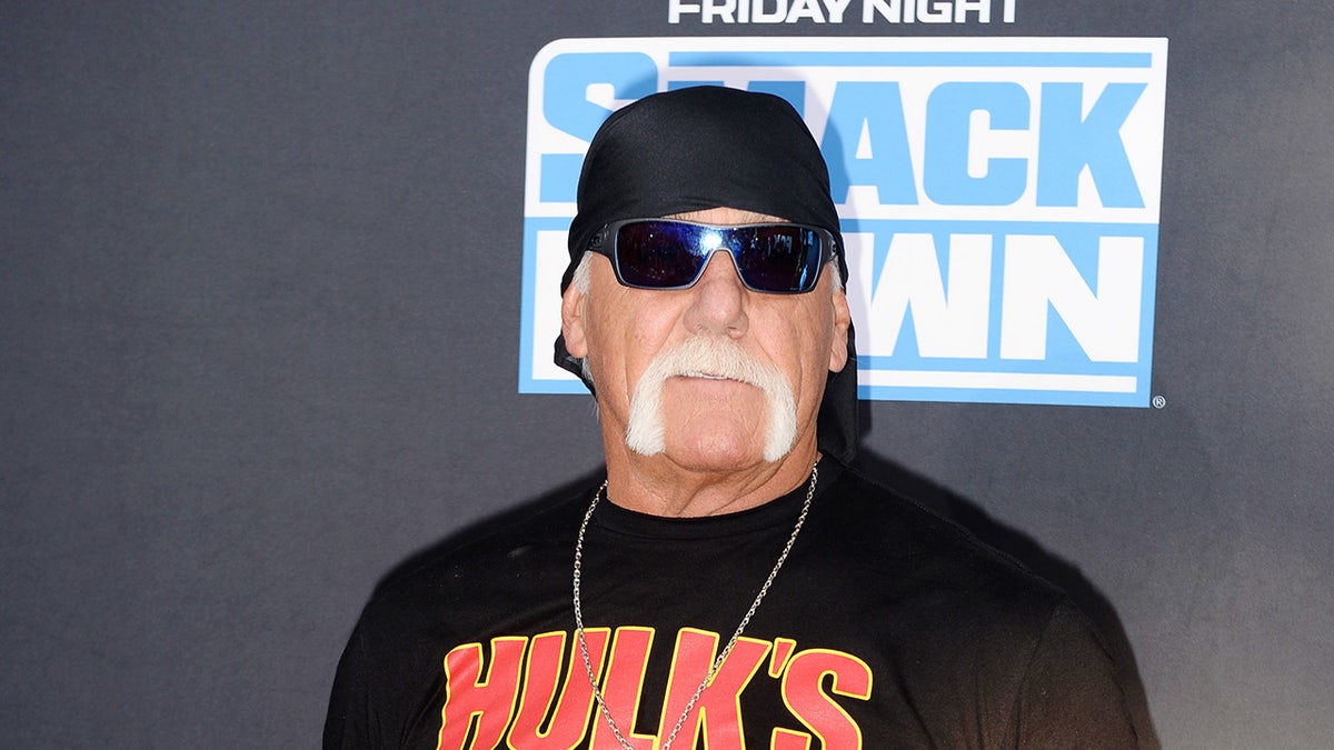 Hulk Hogan looks on red carpet