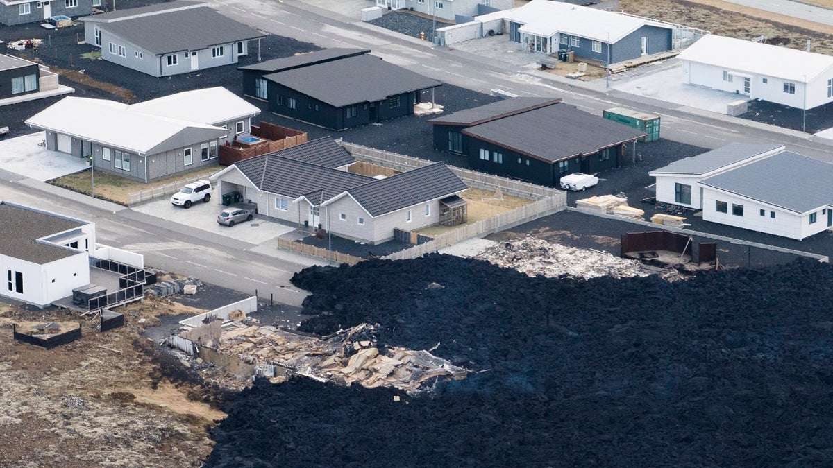 Damage in Grindavik, Iceland
