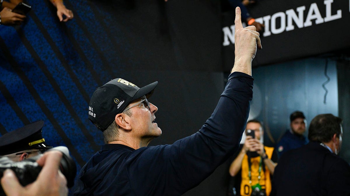 Jim Harbaugh points out