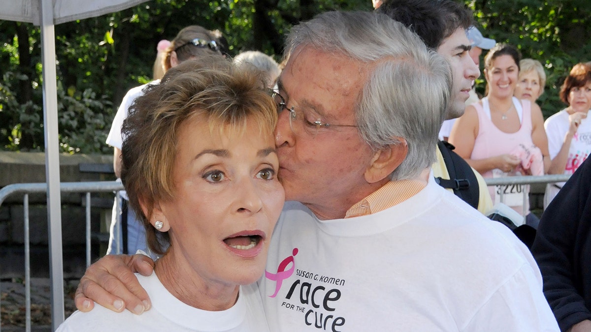 Jerry Sheindlin kissing Judy Sheindlin