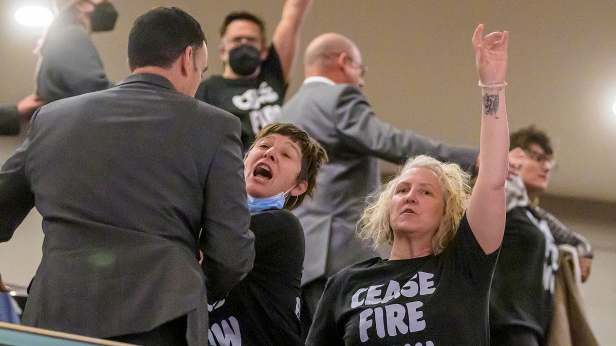 Protestors disrupt the New Mexico State of the State speech