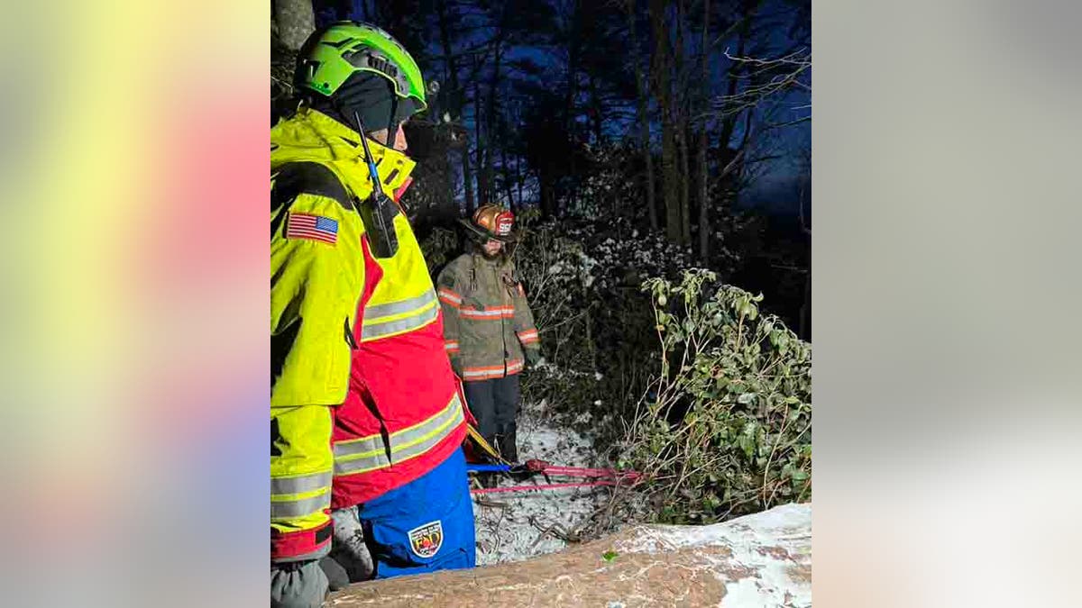 rescuers at bluff