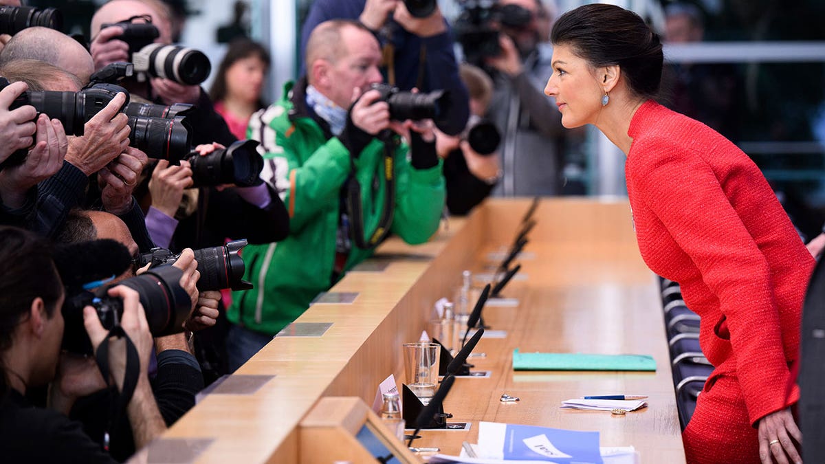 Sahra Wagenknecht sits