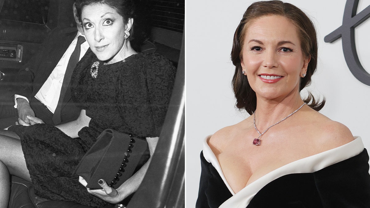 Side by side photos of Slim Keith and Diane Lane