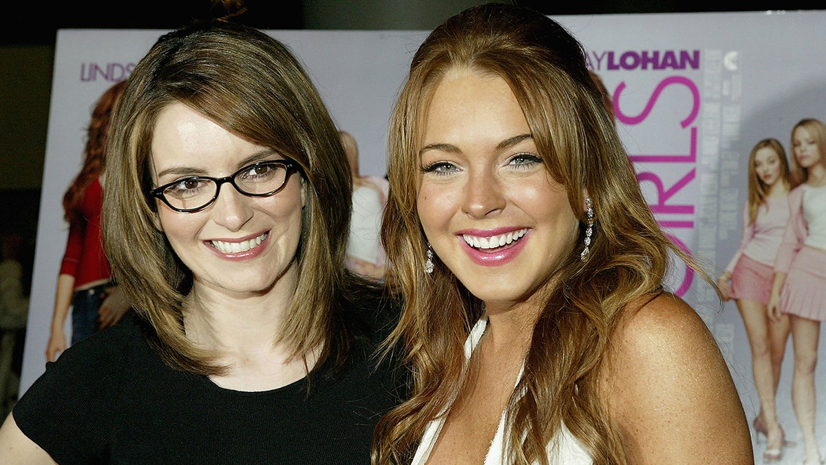 Tina Fey and Lindsay Lohan at a Mean Girls screening