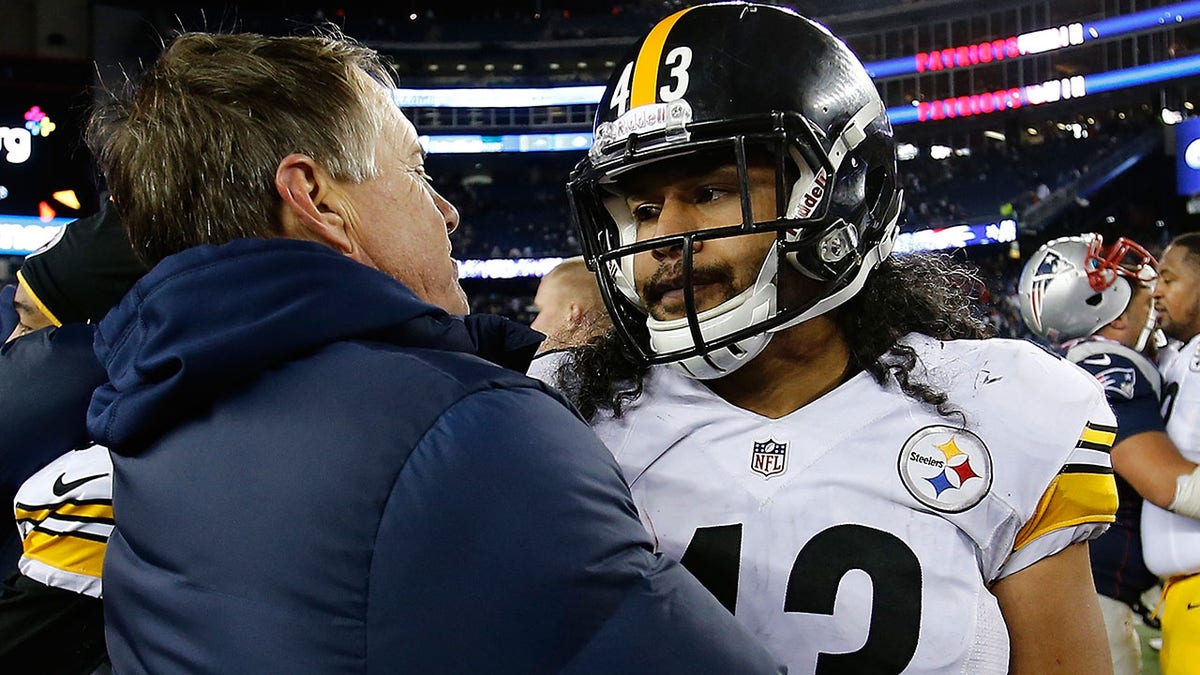 Troy Polamalu and Bill Belichick