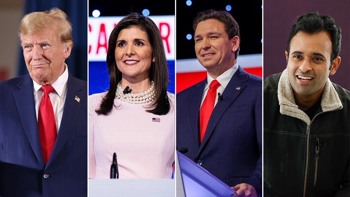 Trump, Haley, DeSantis and Ramaswamy split image