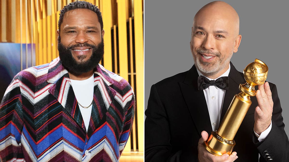 anthony anderson smiling/jo koy smiling holding emmy