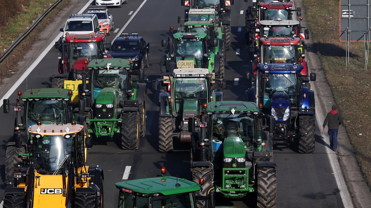 Belgian tractor convoy