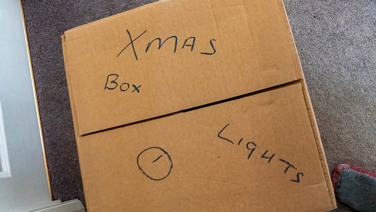 box of xmas lights for storage