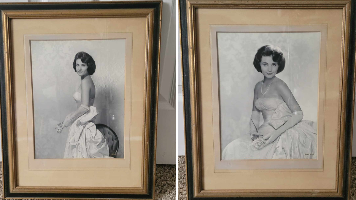 Two bridal portraits next to each other
