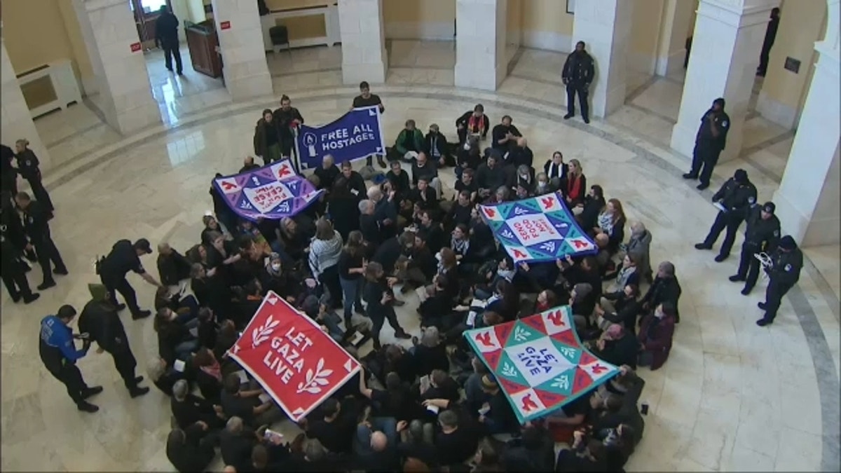 Mennonite protesters in Cannon Office Building