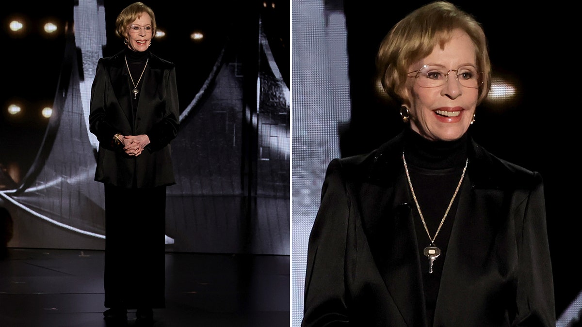 Carol Burnett on stage at the Emmys