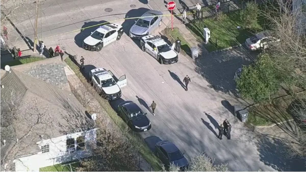 Aerial shot of the scene where a girl was shot dead