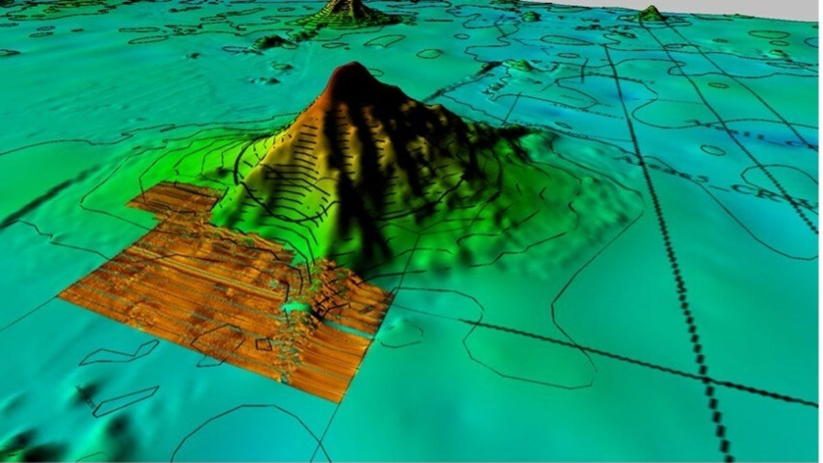 Sonar image of the area underwater where the wreckage was found