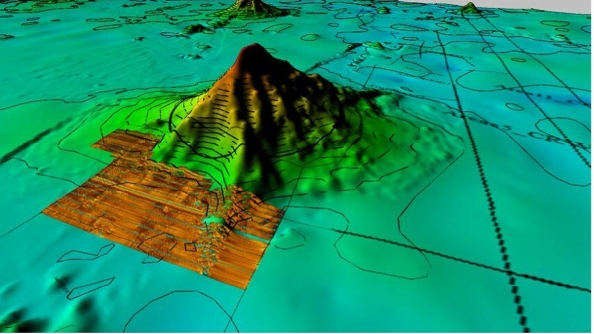 Sonar image of the area underwater where the wreckage was found