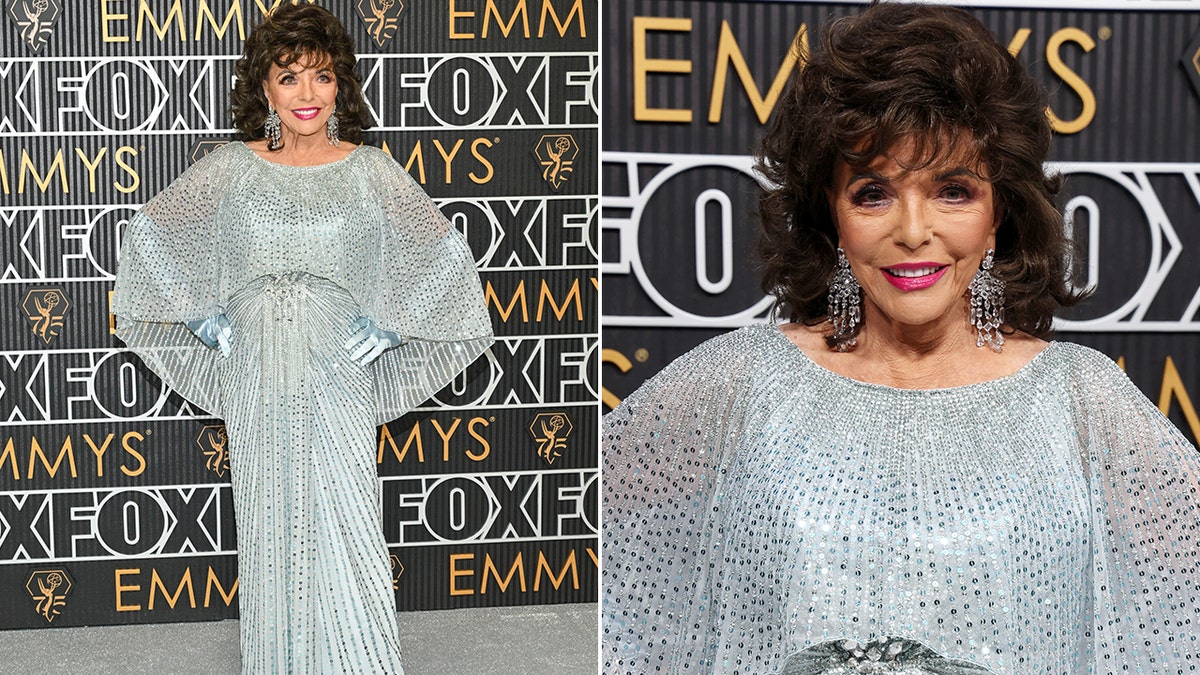 Joan Collins on the red carpet at the Emmys