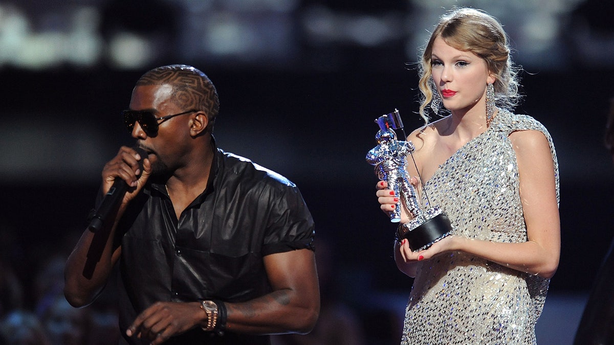 A photo of Kanye West, Taylor Swift