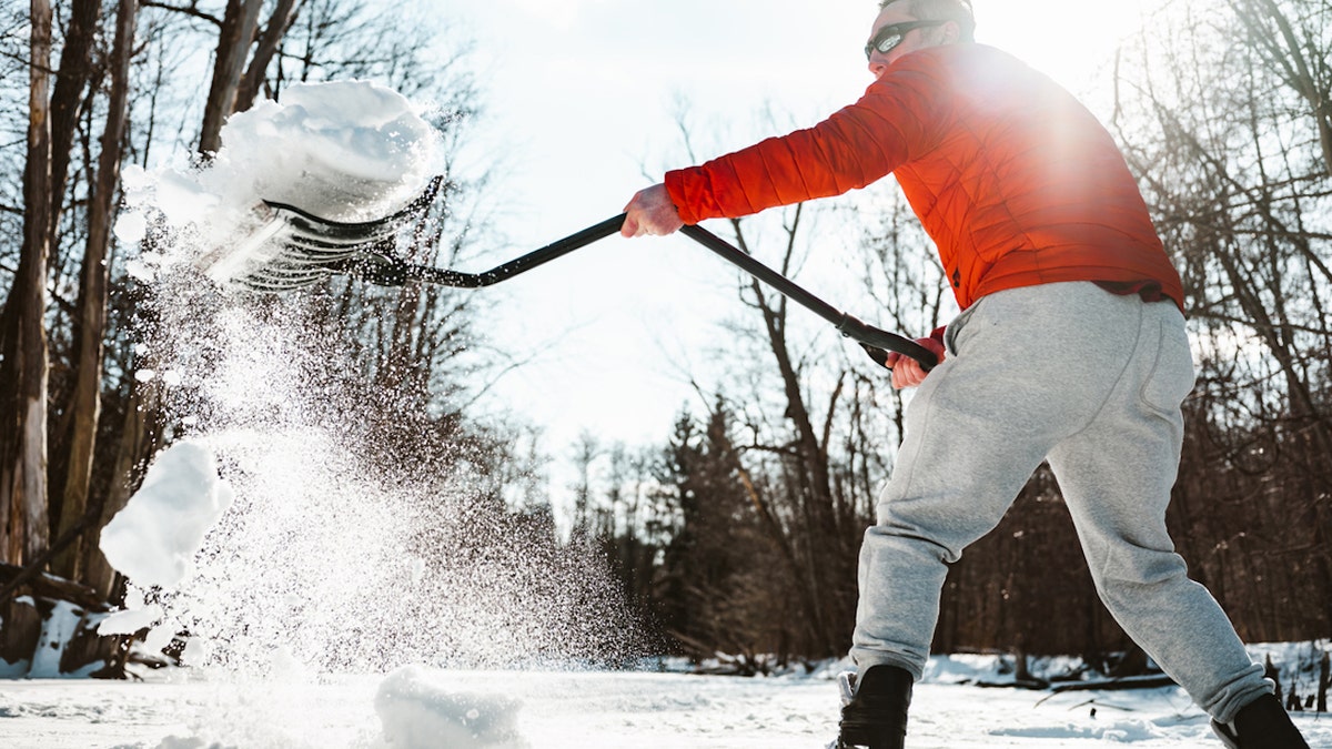 Man shoveling snow