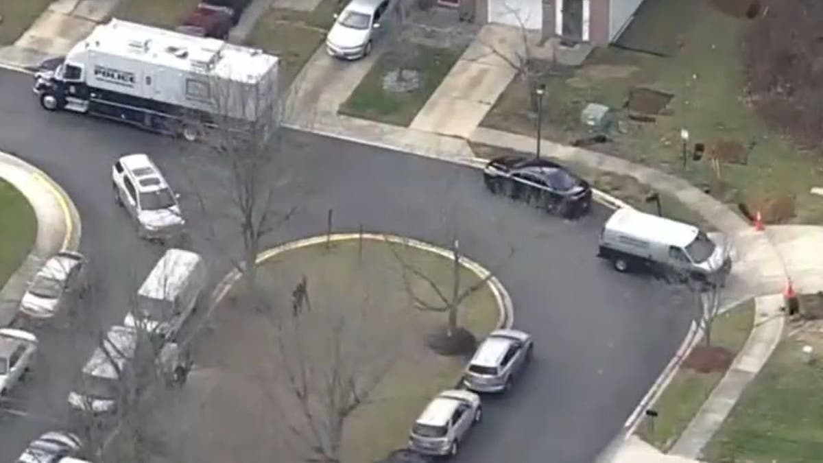 Aerial footage of shooting scene