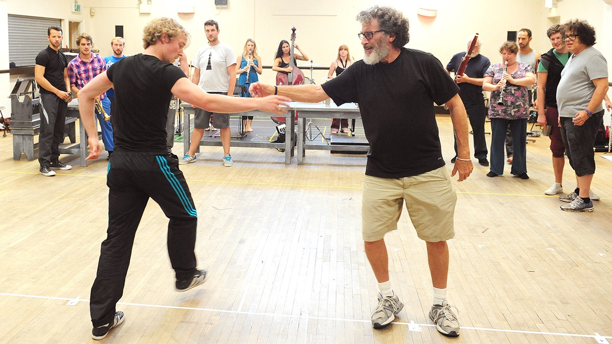 Paul Michael Glaser rehearsing for Fiddler on the Roof