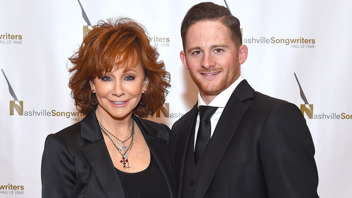 Reba McEntire and her son Shelby Blackstock on the red carpet