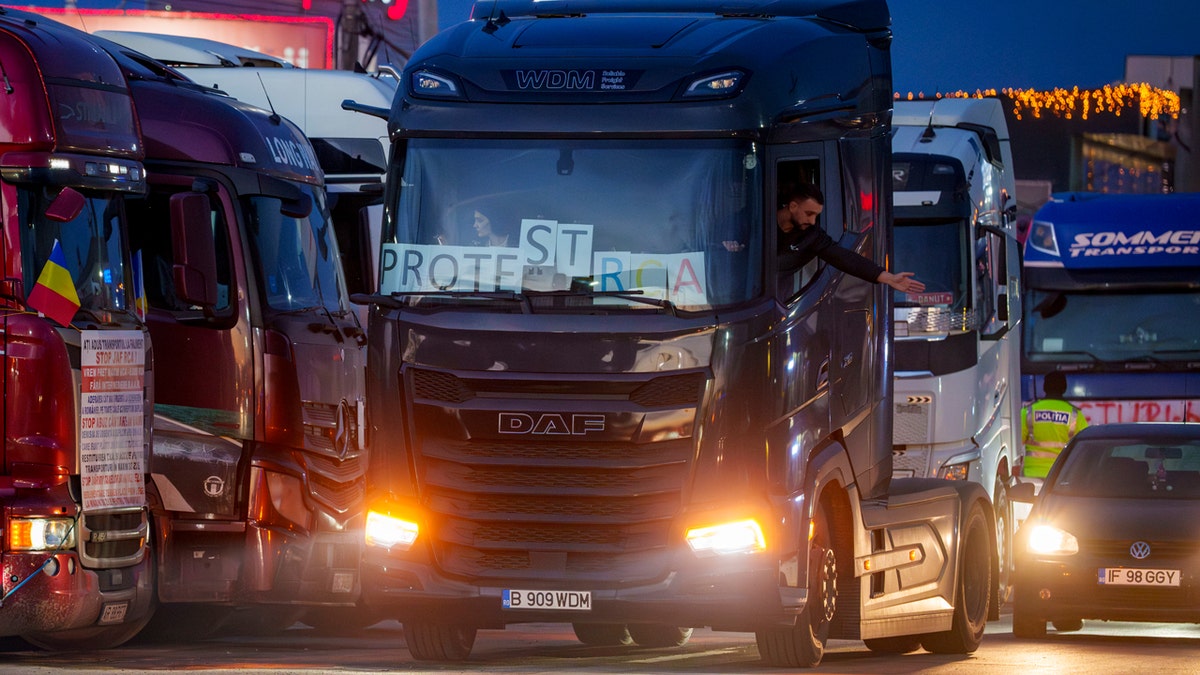 Romanian trucker convoy