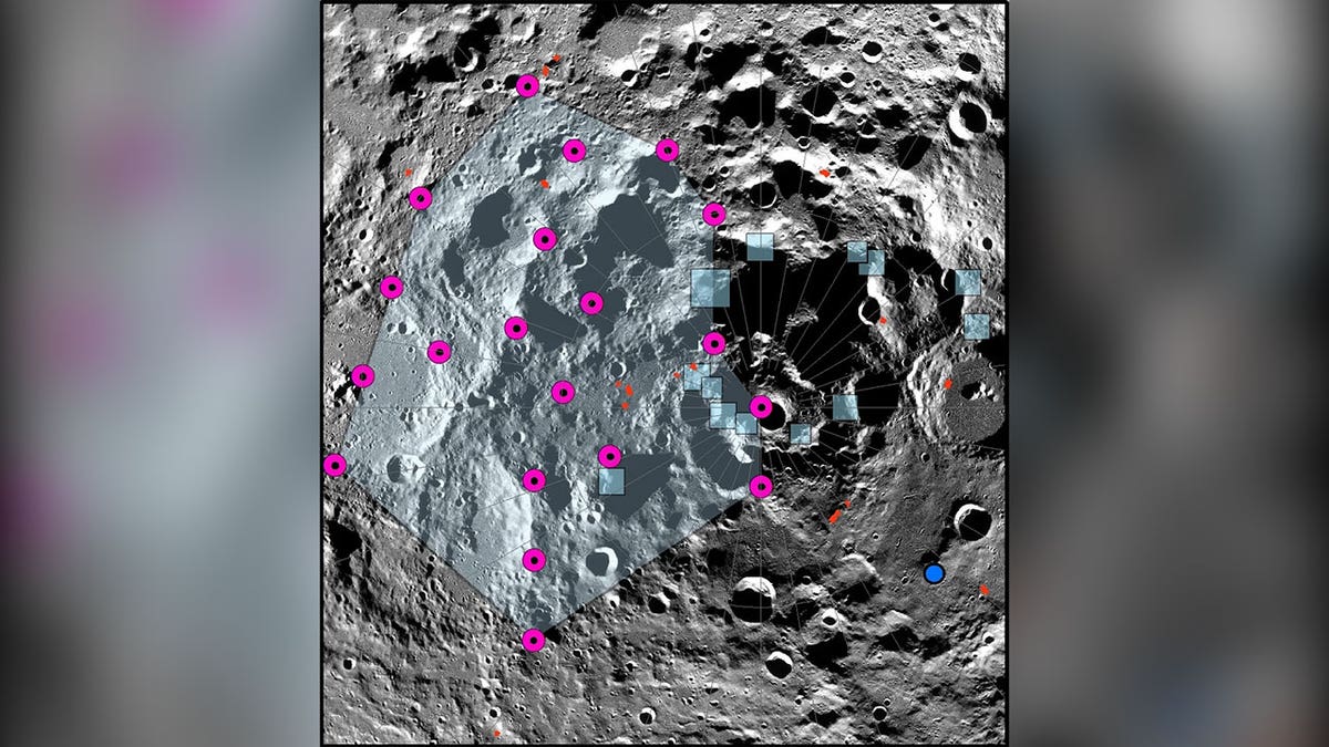 Seismic activity with potential moon landing locations